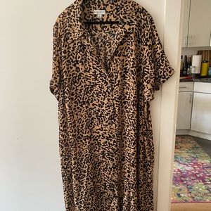 Ava + Viv Leopard Shirt Dress